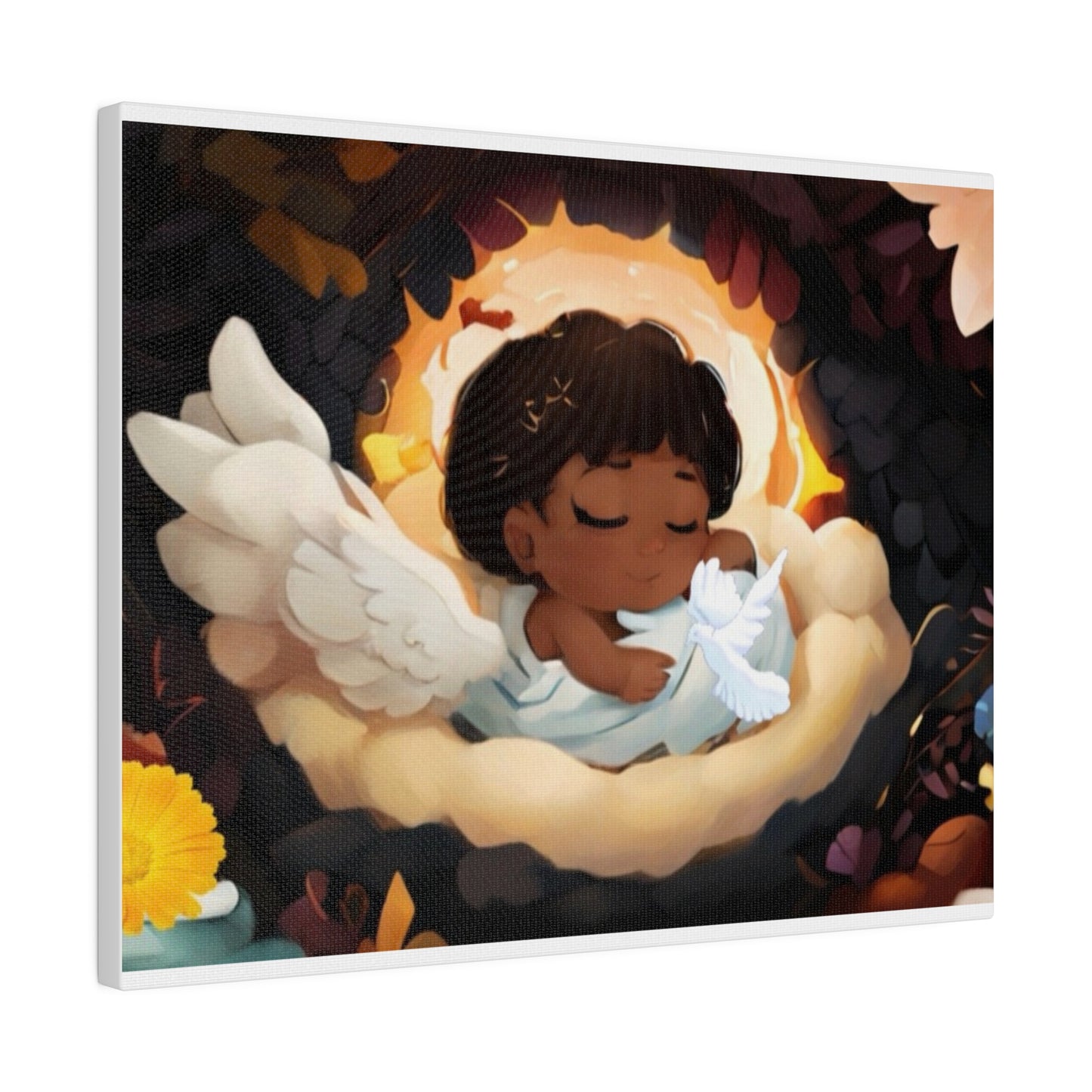 Sleeping Baby & Holy Spirit Dove Original Artwork Matte Canvas
