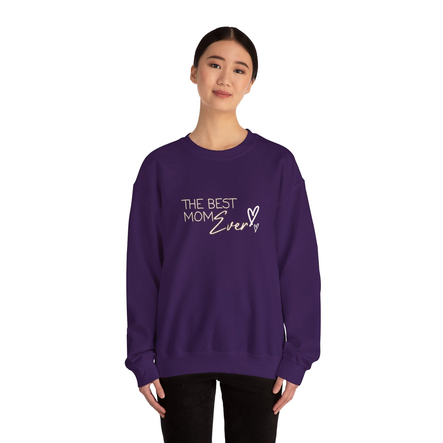 Best Mom Ever Hearts Heavy Blend™ Crewneck Sweatshirt