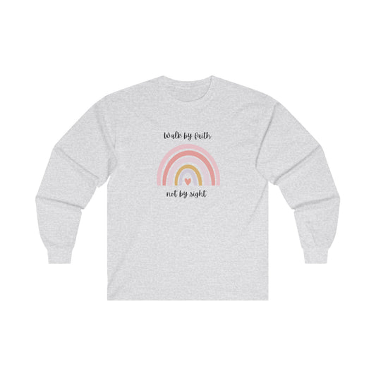 Walk By Faith Rainbow Unisex Ultra Cotton Long Sleeve T-Shirt