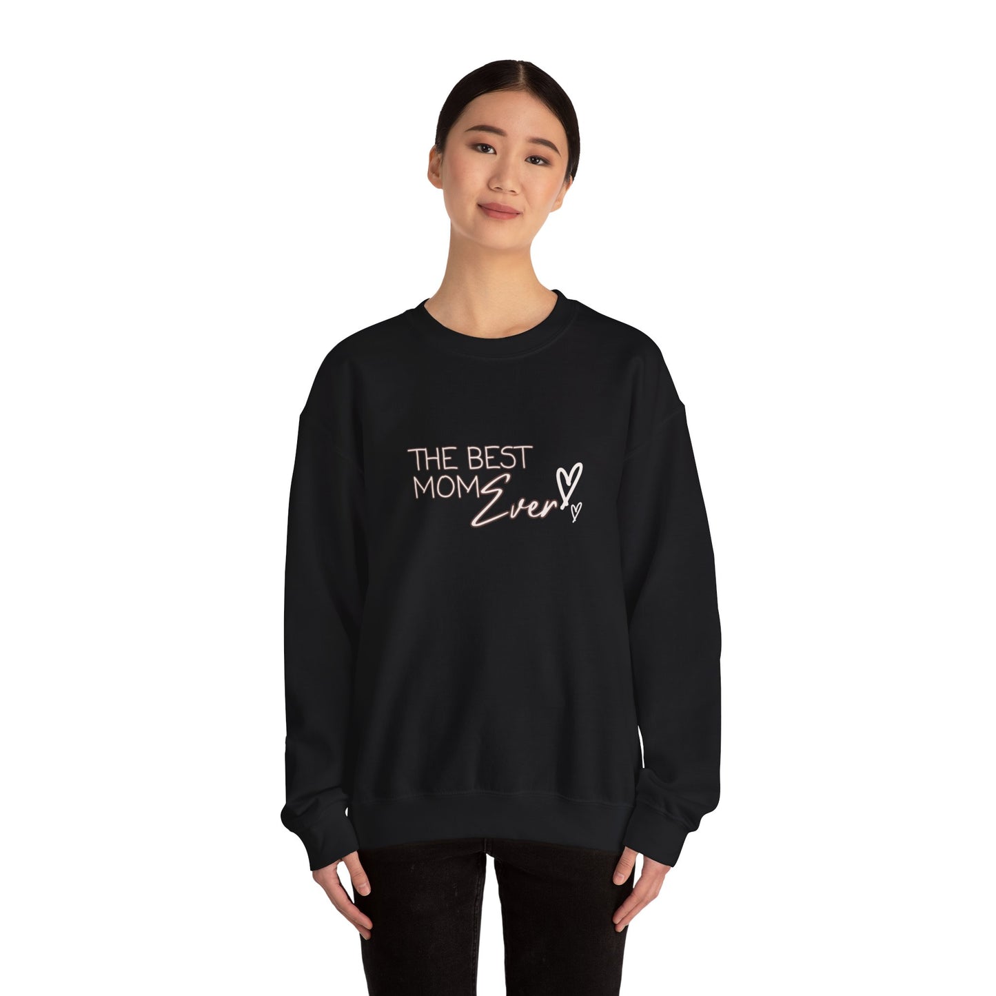 Best Mom Ever Hearts Heavy Blend™ Crewneck Sweatshirt