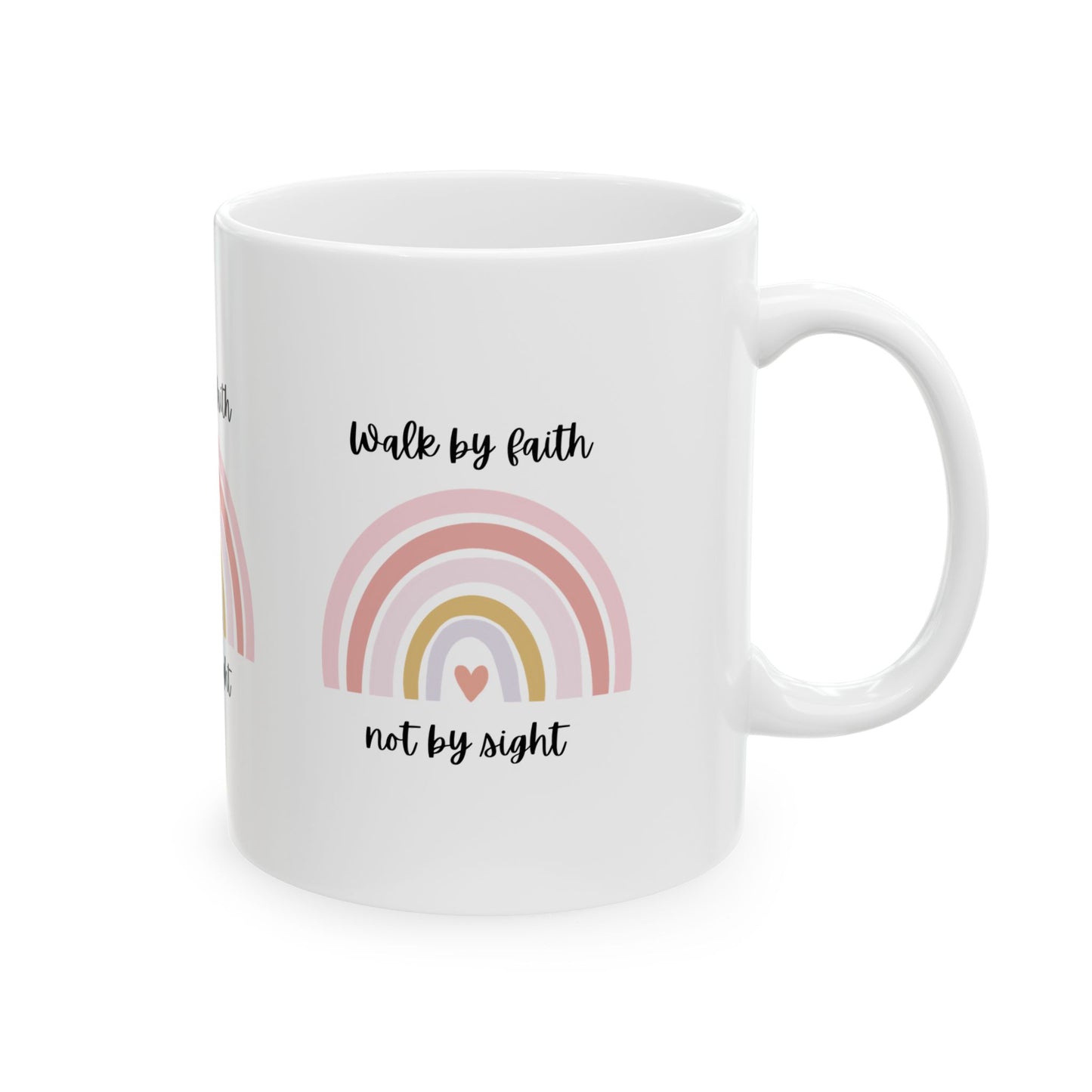 Walk By Faith Rainbow Ceramic Mug