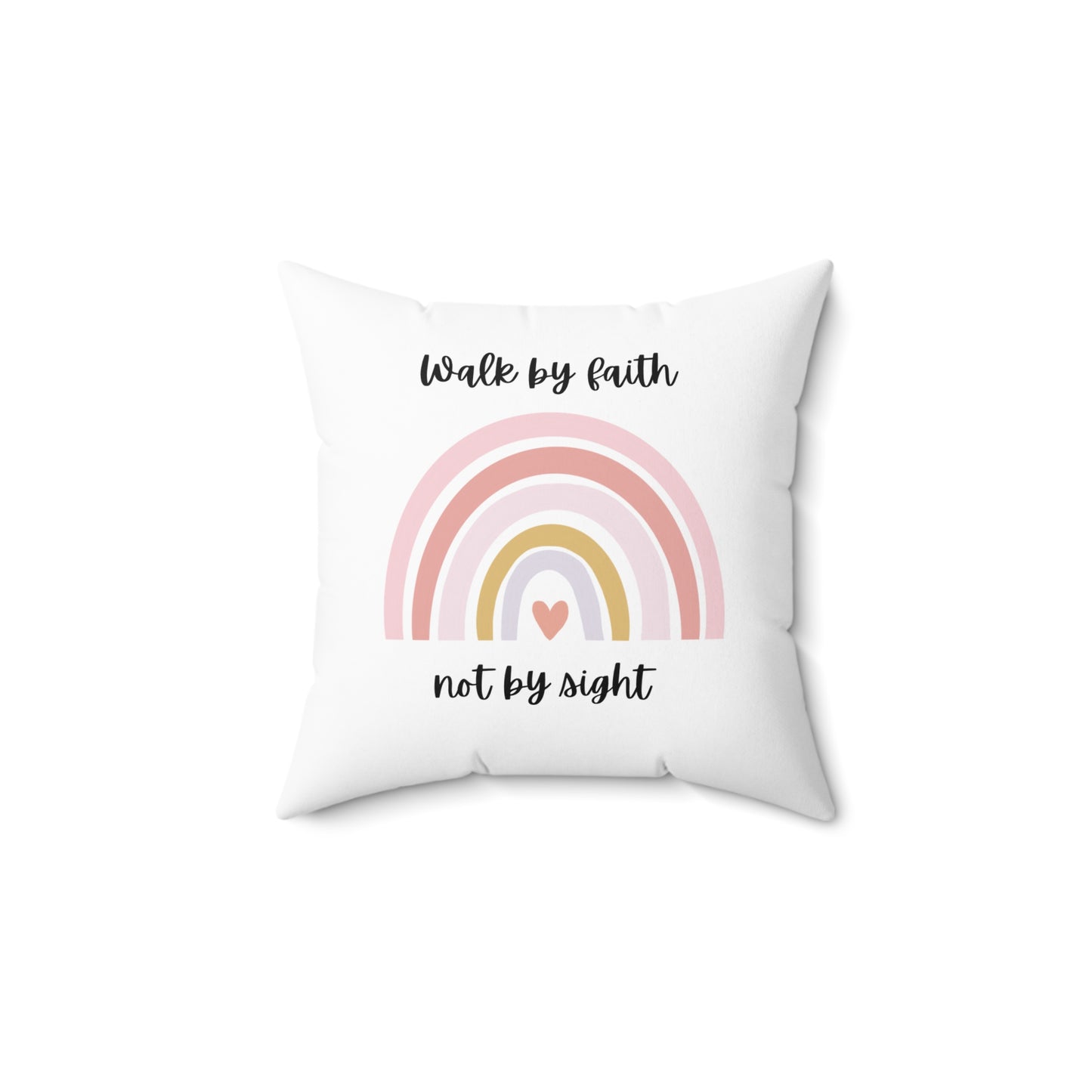 Walk By Faith Rainbow Square Pillow