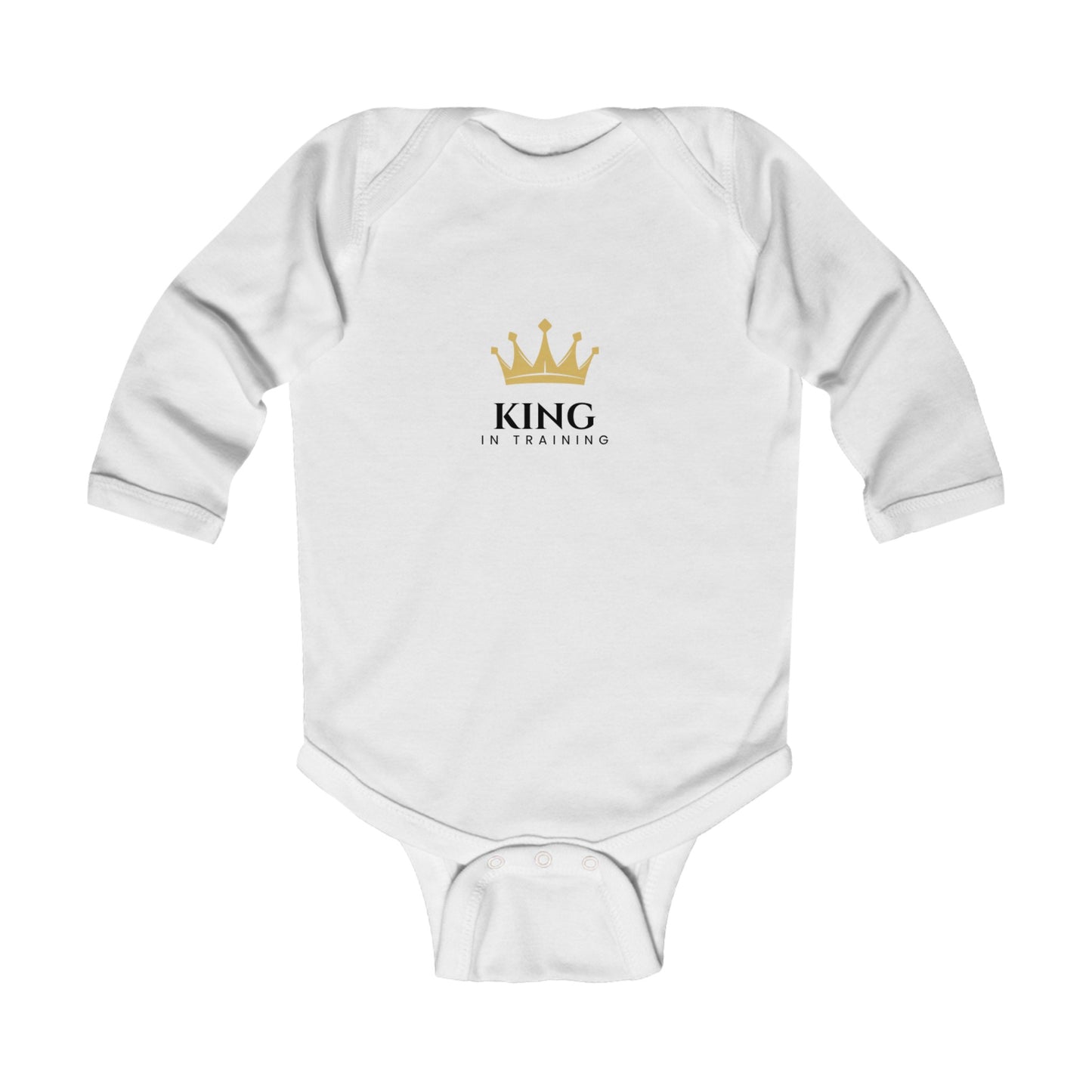 King in Training Black Font Infant Long Sleeve Bodysuit