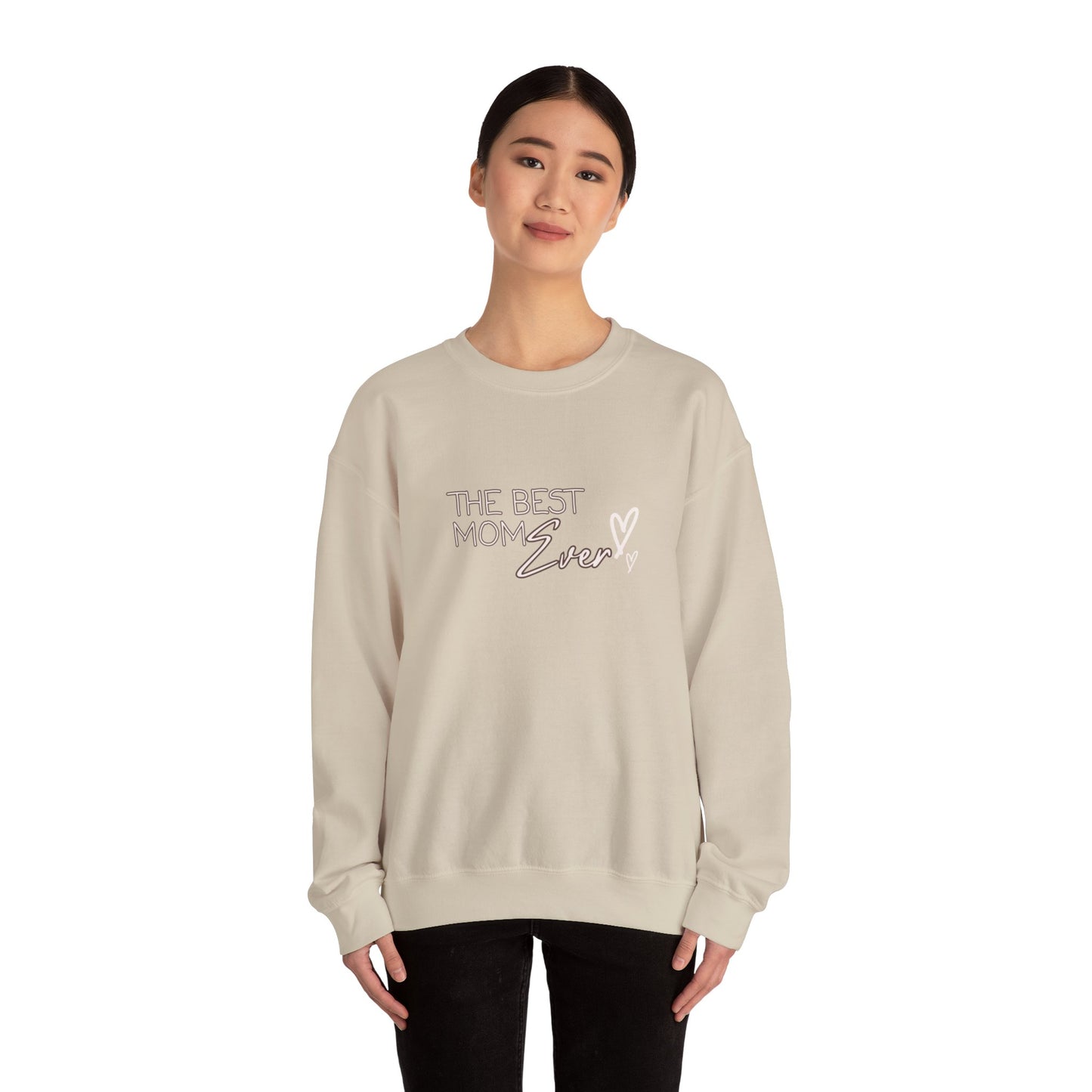 Best Mom Ever Hearts Heavy Blend™ Crewneck Sweatshirt