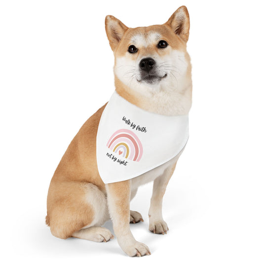 Walk By Faith Rainbow Pet Bandana Collar