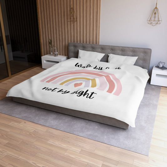 Walk By Faith Rainbow Microfiber Duvet Cover