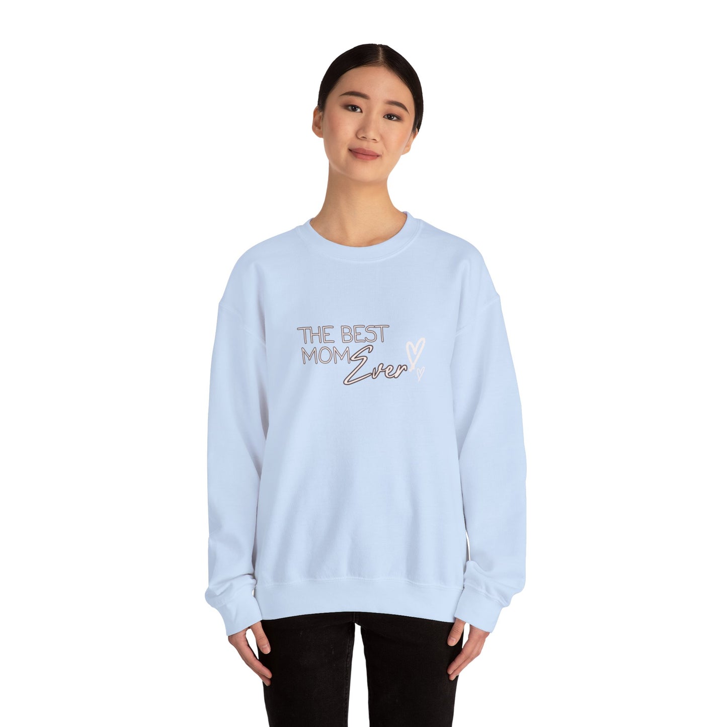 Best Mom Ever Hearts Heavy Blend™ Crewneck Sweatshirt