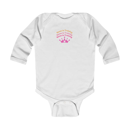 Queen in Training Tiara Infant Long Sleeve Bodysuit