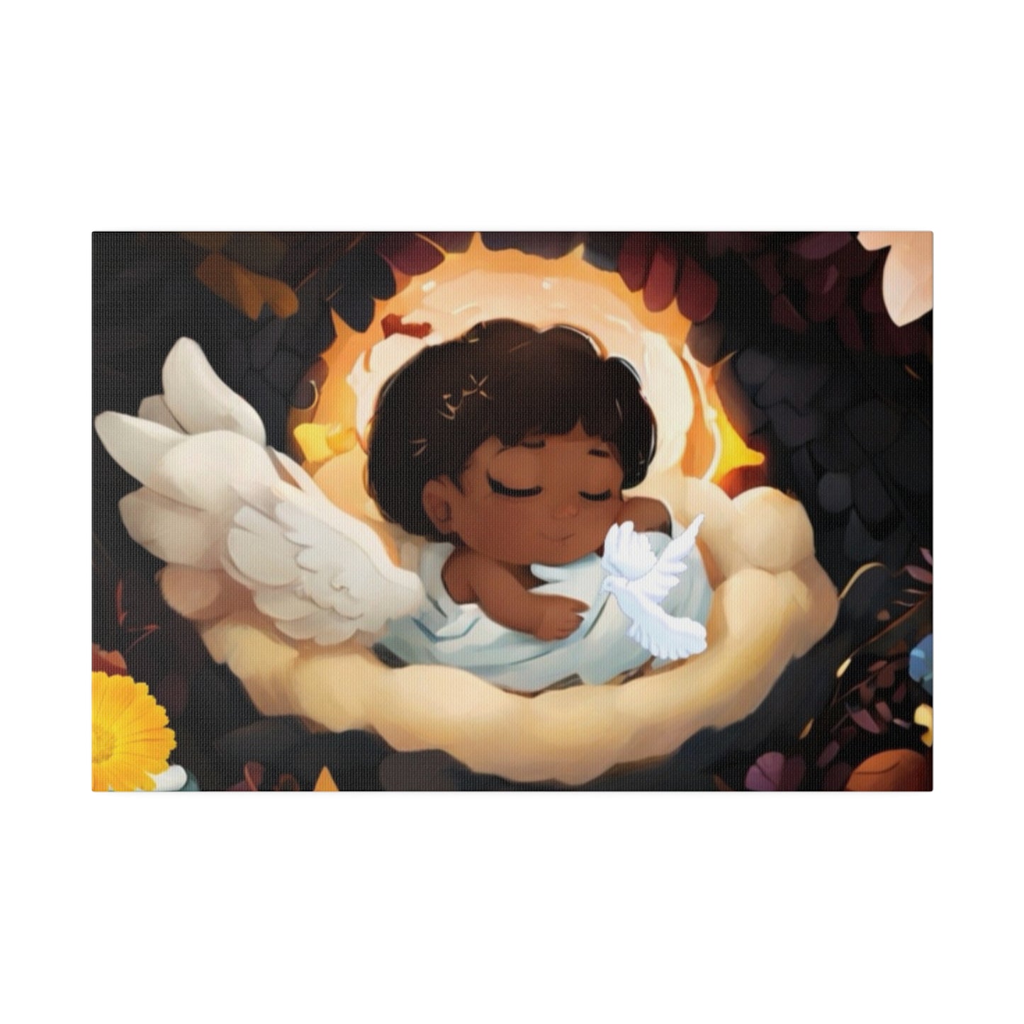 Sleeping Baby & Holy Spirit Dove Original Artwork Matte Canvas