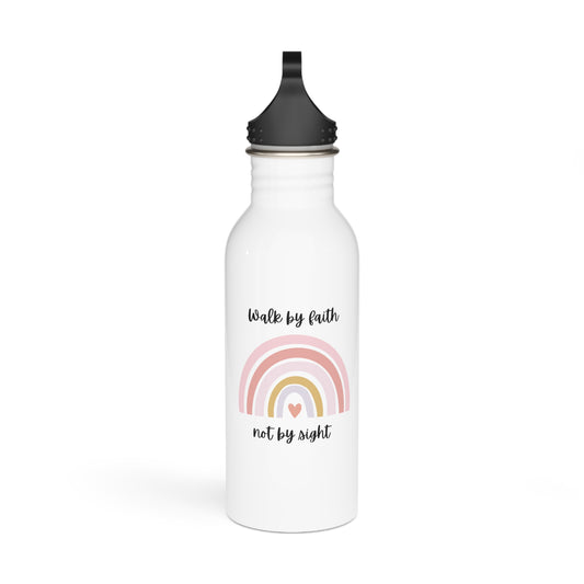 Walk By Faith Rainbow Stainless Steel Water Bottle