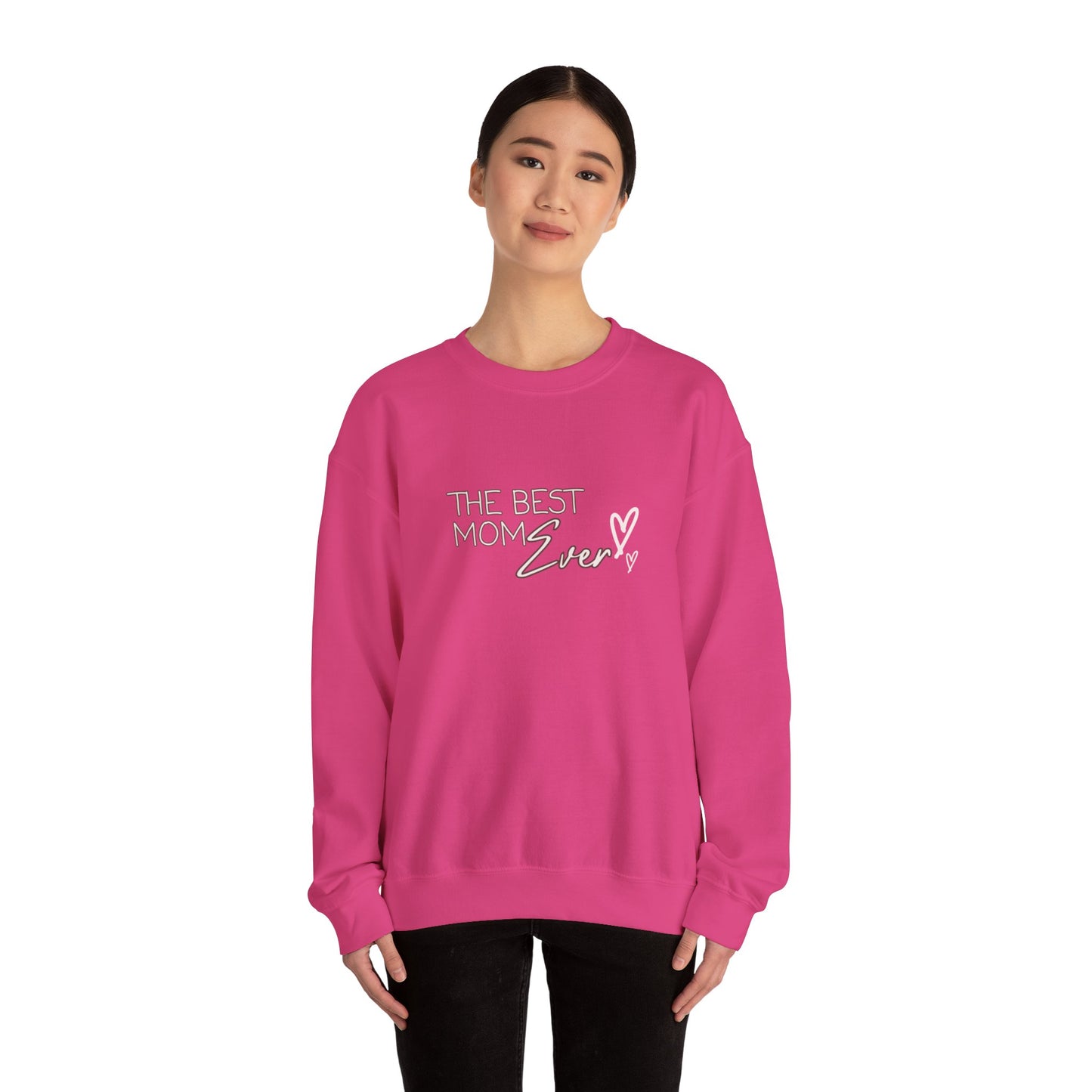 Best Mom Ever Hearts Heavy Blend™ Crewneck Sweatshirt