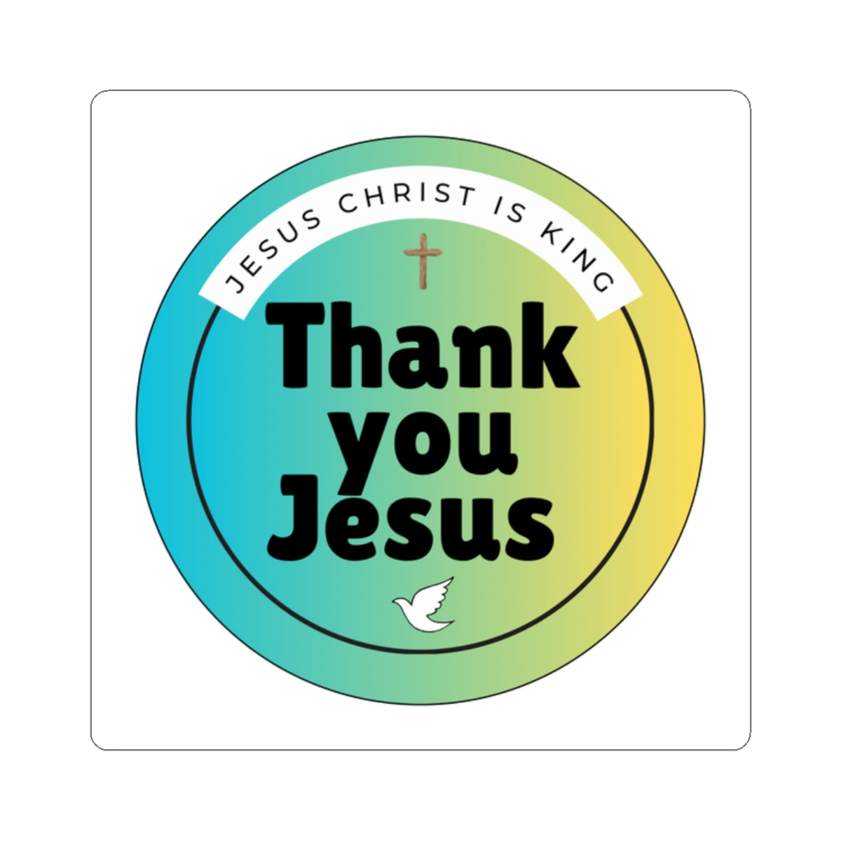 Thank You Jesus Stickers (Green-Yellow)