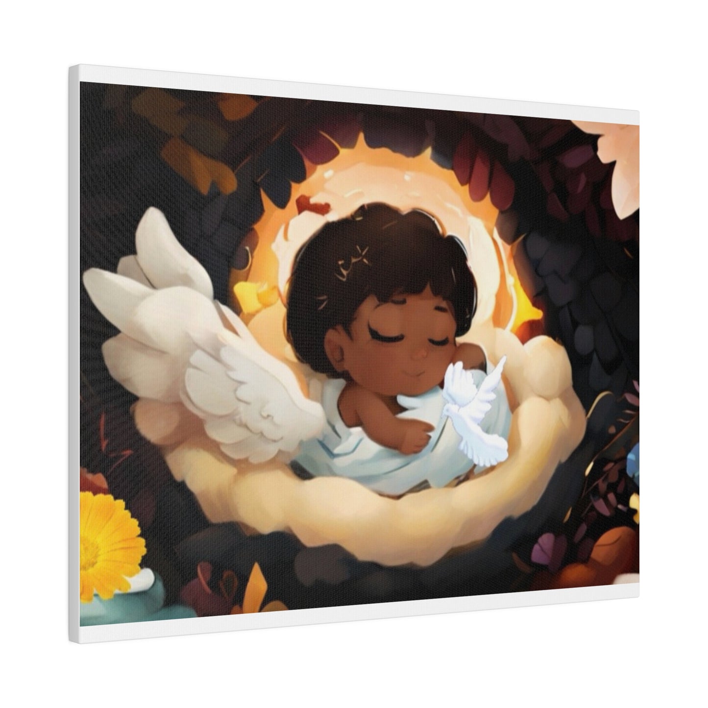 Sleeping Baby & Holy Spirit Dove Original Artwork Matte Canvas