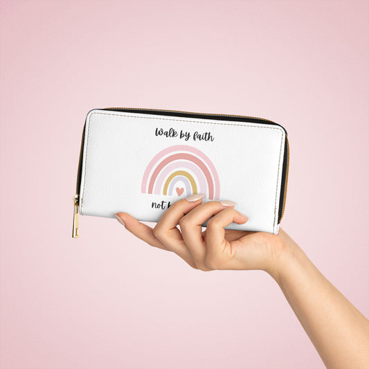 Walk By Faith Rainbow Zipper Wallet