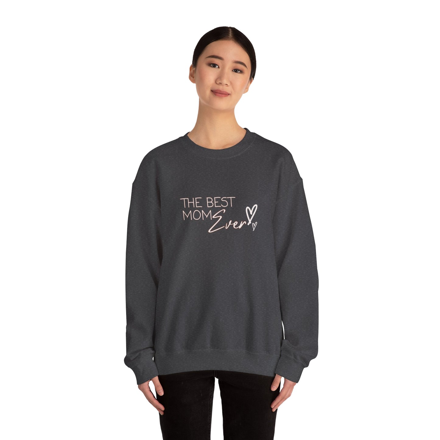 Best Mom Ever Hearts Heavy Blend™ Crewneck Sweatshirt