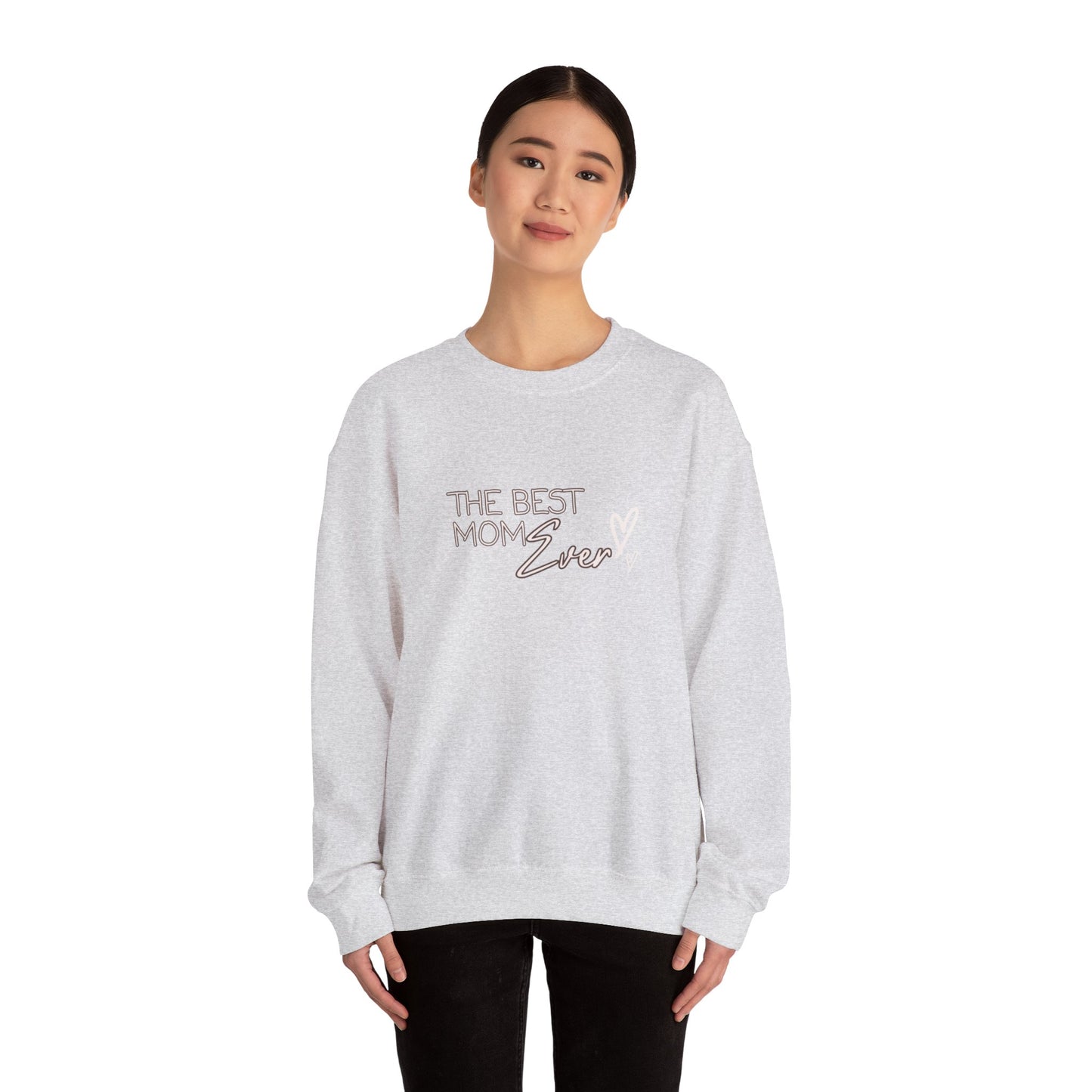 Best Mom Ever Hearts Heavy Blend™ Crewneck Sweatshirt