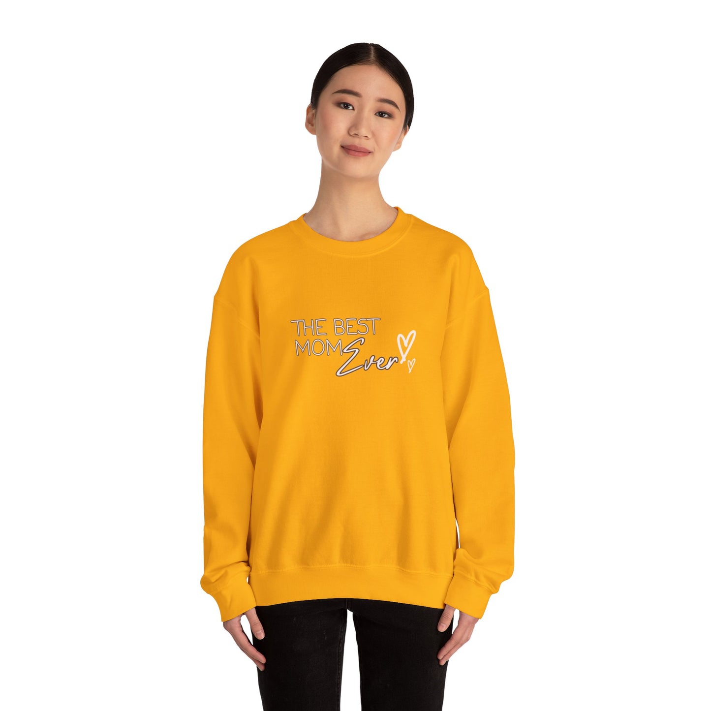 Best Mom Ever Hearts Heavy Blend™ Crewneck Sweatshirt