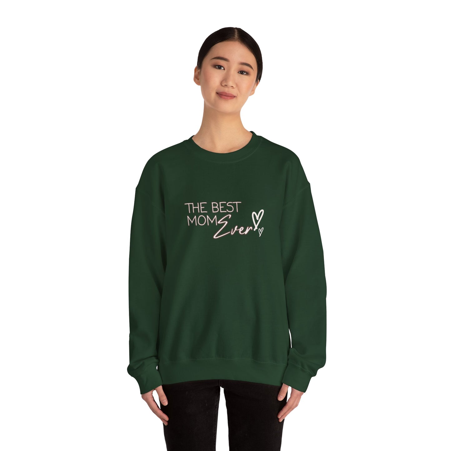 Best Mom Ever Hearts Heavy Blend™ Crewneck Sweatshirt