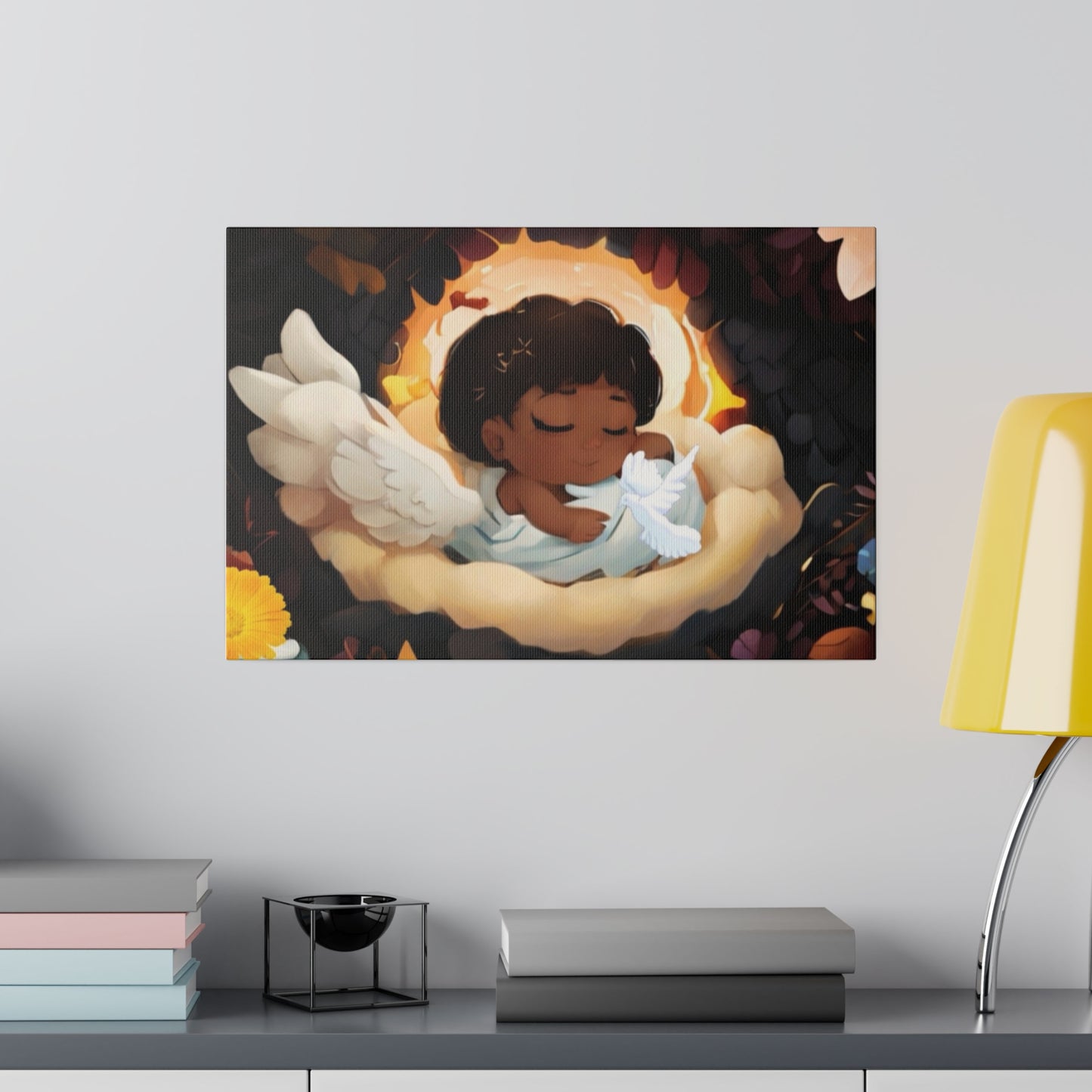 Sleeping Baby & Holy Spirit Dove Original Artwork Matte Canvas