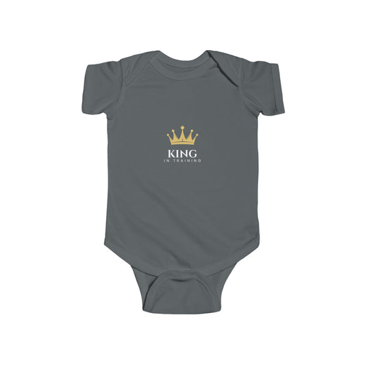 King in Training White Font Infant Fine Jersey Bodysuit