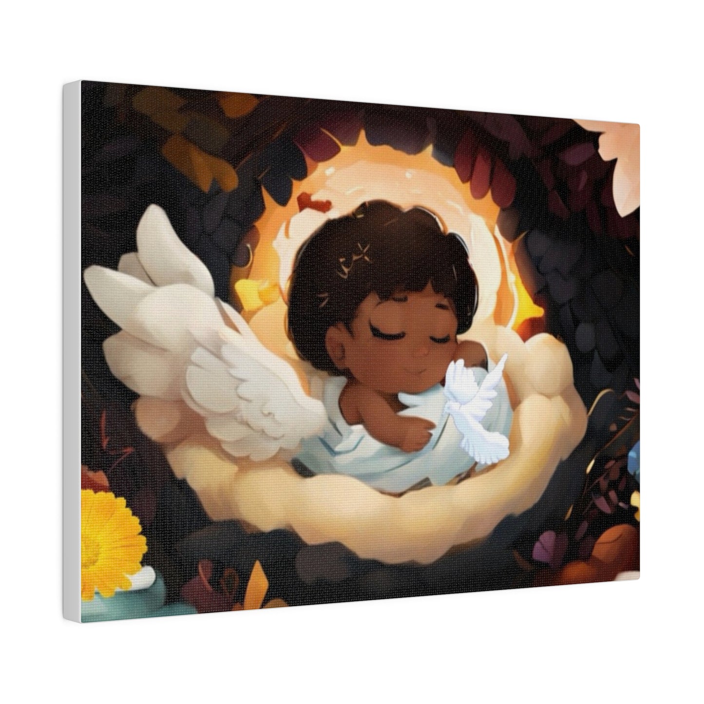 Sleeping Baby & Holy Spirit Dove Original Artwork Matte Canvas