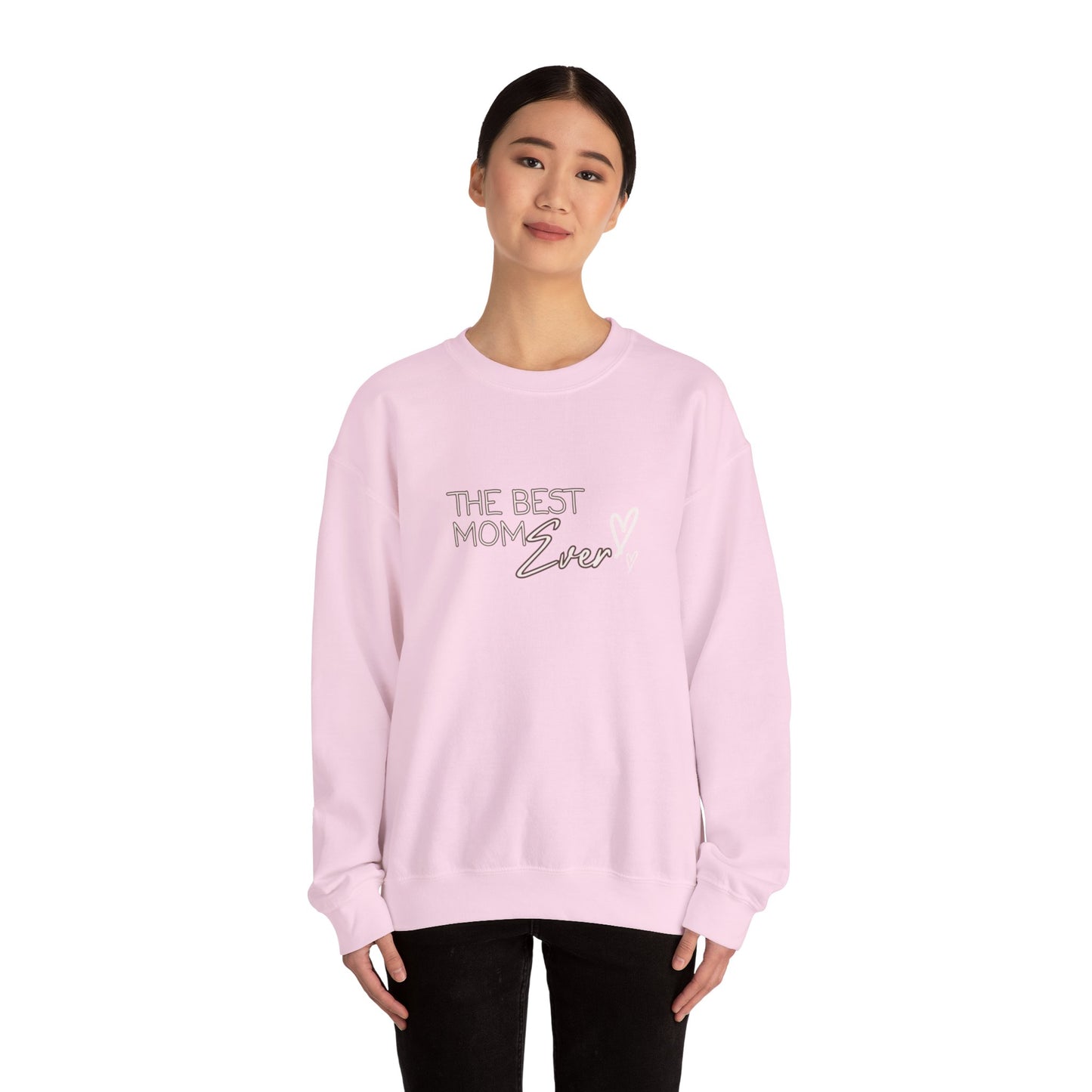 Best Mom Ever Hearts Heavy Blend™ Crewneck Sweatshirt