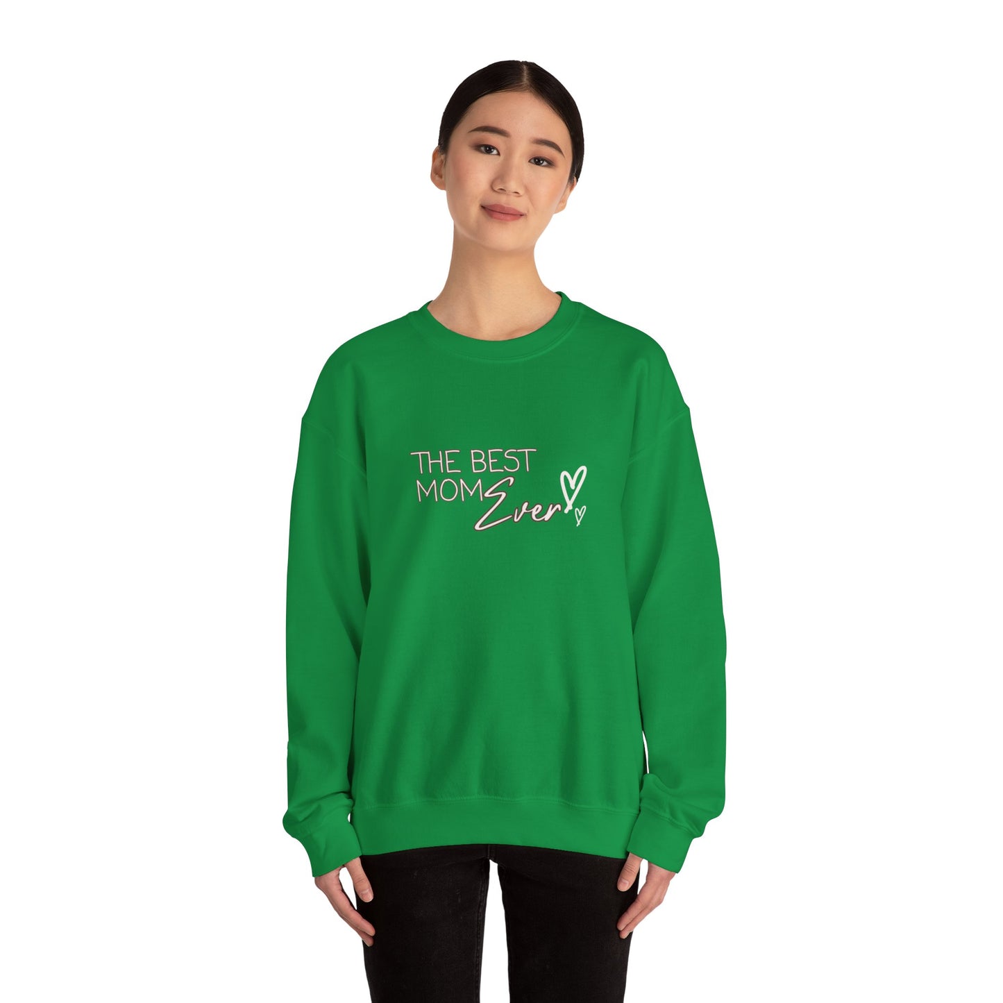 Best Mom Ever Hearts Heavy Blend™ Crewneck Sweatshirt
