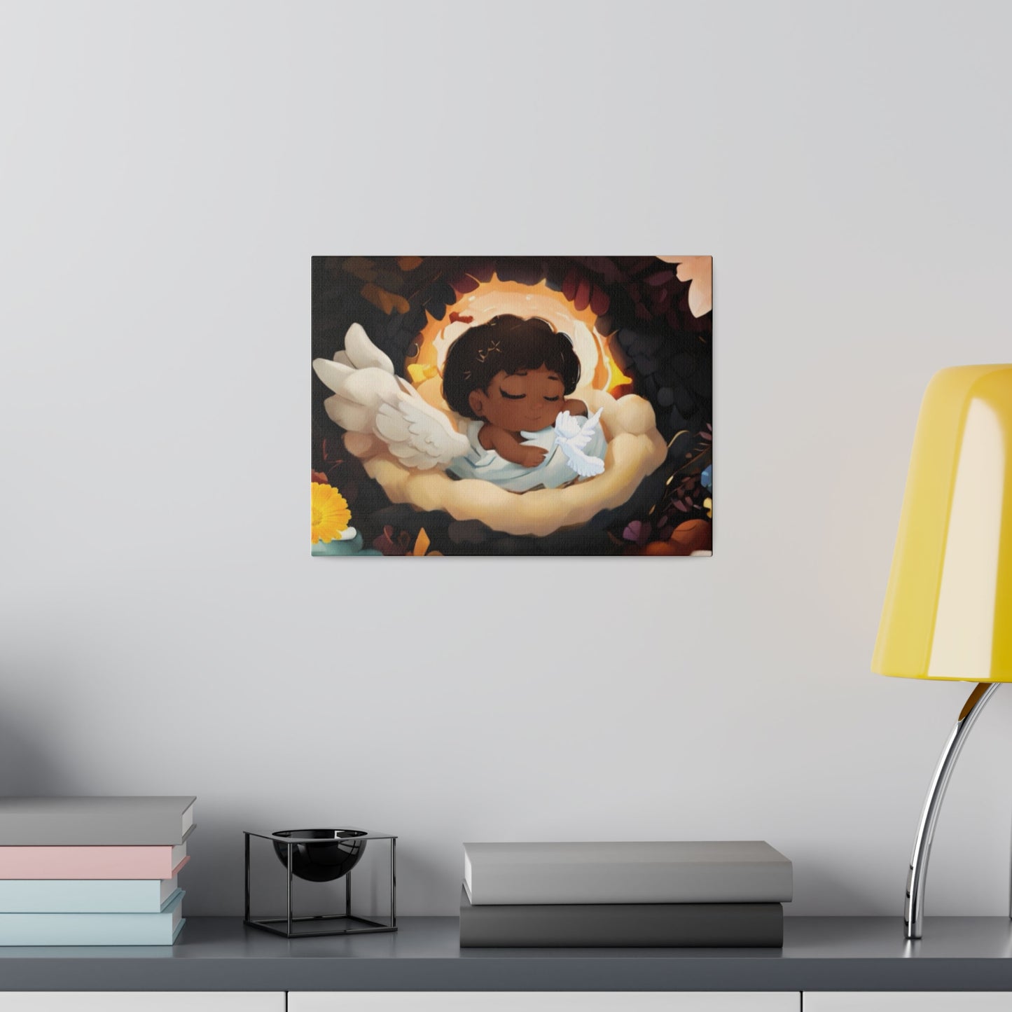 Sleeping Baby & Holy Spirit Dove Original Artwork Matte Canvas