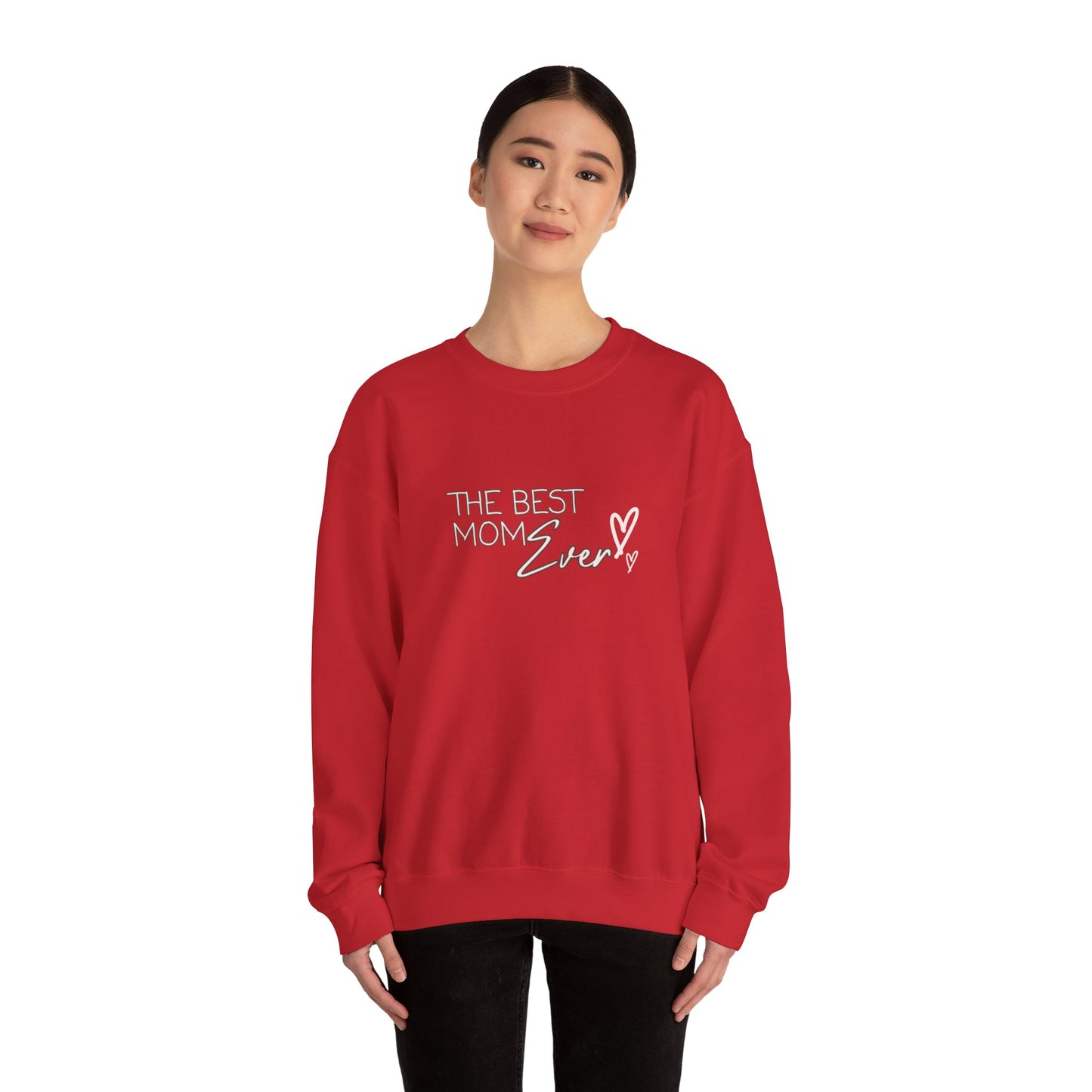 Best Mom Ever Hearts Heavy Blend™ Crewneck Sweatshirt