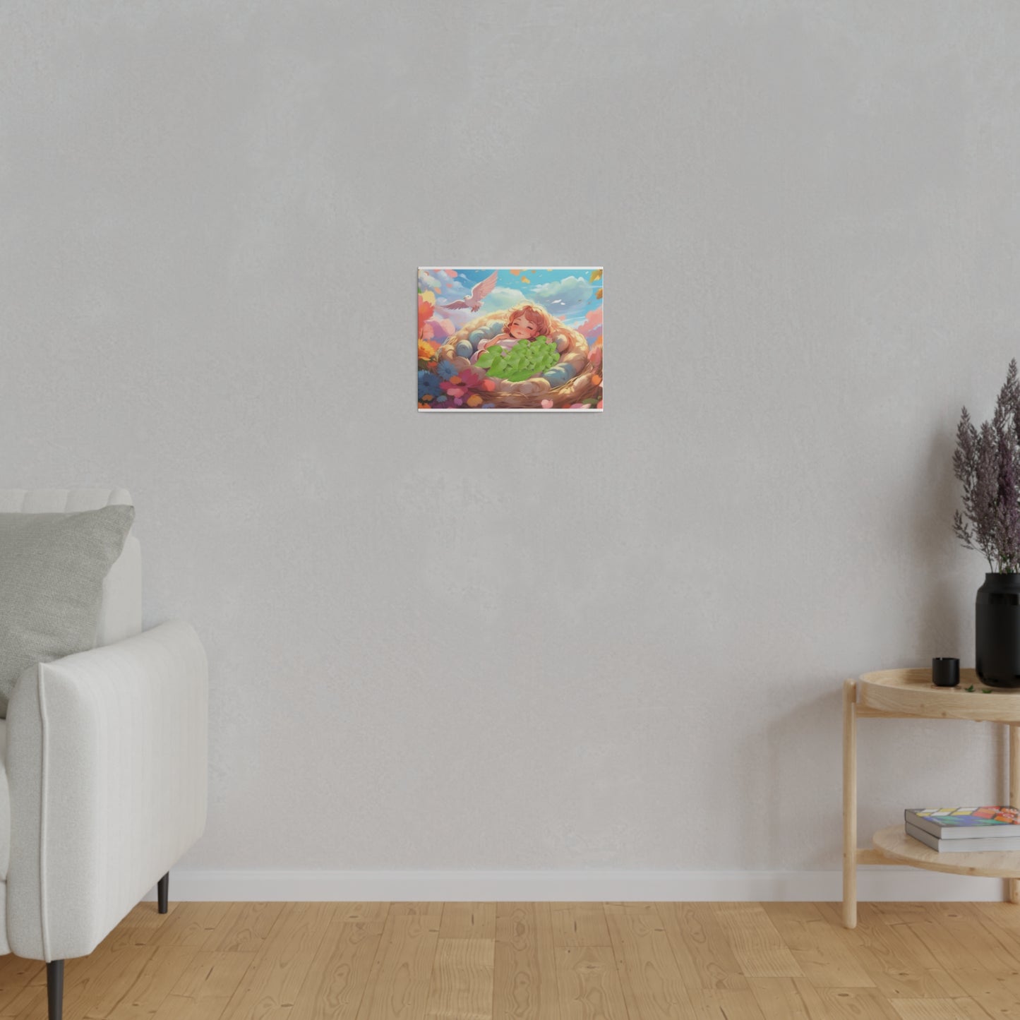 Peaceful Baby & Holy Spirit Dove Original Artwork Matte Canvas